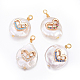 Colgantes naturales de perlas cultivadas de agua dulce PEAR-L027-53-1