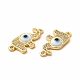 Rack Plating Real 18K Gold Plated Brass Micro Pave Clear Cubic Zirconia Connector Charms ZIRC-L102-05G-01-3