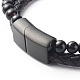 Mehrsträngige Armbänder aus natürlichem Obsidian mit runden Perlen BJEW-JB06571-03-4