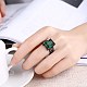 婚約指輪  流行の真鍮の指の指輪  ガンメタ色  usサイズ9（18.9mm） RJEW-BB20271-B-9-2