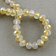 Half Plated Imitation Opalite Faceted Rondelle Glass Bead Strands X-EGLA-S092-2mm-01-1