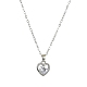 Collier pendentif coeur en strass cristal avec chaînes câblées NJEW-FZ00017-5