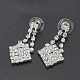 Fashionable Wedding Rhinestone Necklace and Stud Earring Jewelry Sets SJEW-S042-06-4