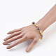Natural Gemstone Link & Charm Bracelets BJEW-JB03674-5