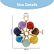 Dicosmétique 12 pièces 2 couleurs 7 chakra pierres précieuses fil de cuivre pendentifs enveloppés G-DC0001-27-2