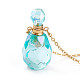 Electroplated Natural Quartz Crystal Openable Perfume Bottle Pendant Necklaces NJEW-H216-02C-G-3