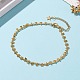 Brass Heart Charm Anklets for Women Girls AJEW-AN00381-4
