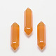Faceted Bullet Imitation Jade Glass Point Beads for Wire Wrapped Pendants Making GLAA-K001-35mm-04-1