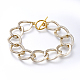 Set di gioielli in braccialetti e collane con catena in alluminio con texture SJEW-JS01094-02-3