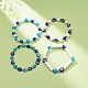 Set di braccialetti elastici per malocchio e perle di plastica in stile lampwork da 4 pz 4 BJEW-JB08386-2