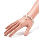 Bracelet extensible en perles œil de chat avec breloque marguerite en alliage d'émail pour femme BJEW-JB08542-3