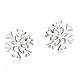 Orecchini a bottone in vero fiocco di neve in ottone placcato platino EJEW-EE0002-001-1