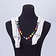 Simple Design Women's Beaded Cloth Scarf Necklaces NJEW-K111-02E-3