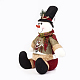 座っている姿勢の人形のクリスマスの装飾  雪だるま  ホワイト  280x200x150mm AJEW-E031-B01-4