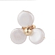 Orecchini a bottone con fiore di perla conchiglia con spilla in ottone da donna EJEW-JE04829-4