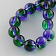 Chapelets de perle en verre transparent peint par pulvérisation X-DGLA-R023-8mm-02-2
