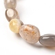 Bracelet extensible perlé d'agate du botswana naturelle BJEW-JB06988-04-4