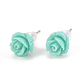 Synthetic Coral Stud Earrings EJEW-Q698-05A-1
