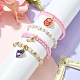 Set di braccialetti elasticizzati con perline di vetro e quarzo rosa naturale da 4 pz BJEW-JB09606-02-4