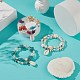 2 Uds. Conjunto de pulseras elásticas con cuentas de perlas de vidrio y turquesa sintética (teñidas) de 2 estilos de estrella de mar y tortuga BJEW-JB08994-2