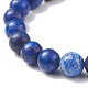 Bracelet extensible en lapis-lazuli naturel (teint) BJEW-JB08747-02-5