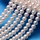 Hebras de perlas de agua dulce cultivadas naturales PEAR-E009-6-6.5mm-A-1