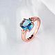 Exquisite Brass Glass Oval Finger Rings for Women RJEW-BB02234-6-2