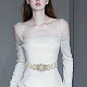 Brass Flower Bridal Belt with Glass Rhinestones for Wedding Dress AJEW-WH0455-006P-5