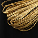 フェイクレザーメタルカラー編み込みコード  ヘリンボーンブレスレットパーツ  ゴールド  5x2mm  約109.36ヤード（100m）/バンドル LC-S002-5mm-27-1