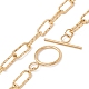 304 strukturierte Büroklammerketten-Halskette aus Edelstahl für Damen NJEW-P263-02G-4