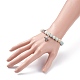 Bracelet extensible perlé rond en amazonite fleur givrée naturelle avec breloque dragon BJEW-JB07596-3