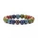 Bracelet extensible en perles de porcelaine colorées faites à la main de style ethnique pour femme BJEW-JB09089-01-1