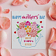 FINGERINSPIRE Happy Mother's Day Stencils 11.8x11.8 inch Mother's Day Drawing Stencil Kettle Bouquet Pattern with Best Mom Ever Decoration Stencils for Painting on Wood DIY-WH0172-421-5