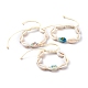 Verstellbare bedruckte geflochtene Perlenarmbänder aus Kaurimuschel BJEW-JB05154-1