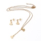 304 Stainless Steel Cable Chains Pendant Necklaces and Stud Earrings Sets SJEW-I205-08-2
