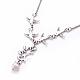 Tibetan Style Alloy Branch and Leaves Pendant Necklaces NJEW-JN00751-2