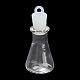 クリアガラスのウィッシングボトルペンダント  プラスチックシールプラグ付き  コーン  37x15.5mm  穴：2mm GLAA-A010-01H-1