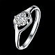 Adjustable 925 Sterling Silver Cubic Zirconia Finger Rings RJEW-BB20755-6-7