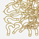 真鍮オープンバックベゼルペンダント  UVレジンDIY用  エポキシ樹脂  プレスジュエリー  疑問符  18KGP本金メッキ  26x15x1mm  穴：1mm KK-N200-020-2
