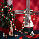 Рождественская тема деревянная подвеска из бисера украшает HJEW-WH0042-09-4