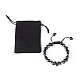 Bracelet de perles tressées multi-rangs en pierre pour hommes femmes BJEW-JB06916-7