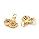 Mask Brass Micro Pave Clear Cubic Zirconia Charms KK-G425-08G-2
