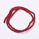 Dark Red Transparent Glass Rondelle Bead Strands X-GLAA-R029-4mm-02A-2