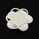 Acrylic Flower Cabochons with Rhinestone and Platinum Tone Brass Bottom FIND-R027-12-2