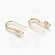 Brass Micro Pave Clear Cubic Zirconia Earring Hooks KK-R117-061-NF-2