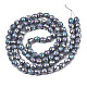 Electroplate Opaque Solid Color Glass Beads Strands EGLA-N002-26-A07-2