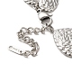 304 pulseras de cadena de eslabones de corazón con textura de acero inoxidable. BJEW-Q773-09P-3