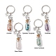 5 porte-clés pendentif bouteille de souhait en verre KEYC-JKC00717-1