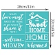 OLYCRAFT 2Pcs 11x8.6 Inch Word Pattern Self-Adhesive Silk Screen Printing Stencil Welcome Home Silk Screen Stencil Sweet Phrase Reusable Mesh Stencils Transfer for DIY T-Shirt Fabric Painting DIY-WH0338-199-1