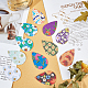 Superfindings bricolage 11 paires de kits de fabrication de boucles d'oreilles en cuir pu motif de fleurs DIY-FH0002-40-5